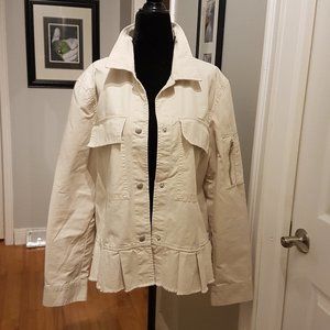 GAP UTILITY JACKET LADIES SIZE L BEIGE KHAKI